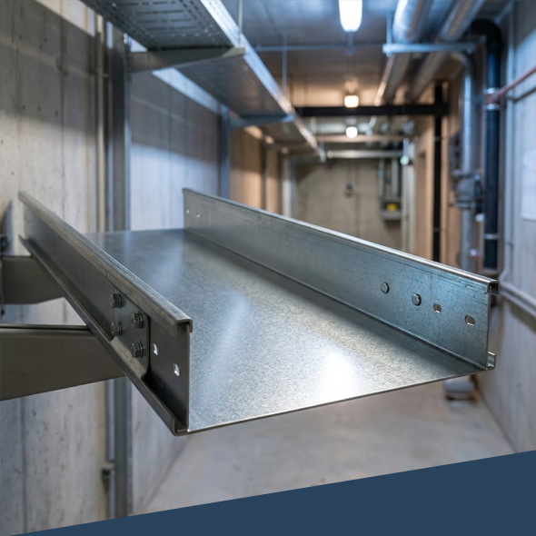 Solid bottom channel cable tray